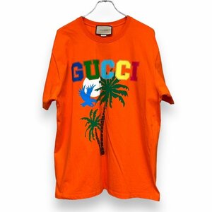 GUCCI XJEOW COTTON JERSEY T-shirt パームツリープリントオーバーサイズTシャツ Lサイズ オレンジ 548334 XJEOW グッチ 半袖カットソー