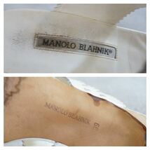 ◎MANOLO BLAHNIK マロのブラニク／レディース サンダル ホワイト 39サイズ（24.5㎝）9㎝ヒール／中古_画像10