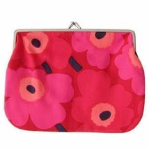 《マリメッコmarimekko／新品》がま口 マルチポーチ 小物入れ／PUOLIKAS KUKKARO ウニッコ MINI UNIKKO／037773 301／RED／MR001285_画像2