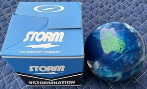 (ほぼ未使用)　ボーリング　玉　ボール　storm　ストーム　Hy-Road　Wave　ハイロードウェーブ　15LBS　3OZ　穴あき　箱付