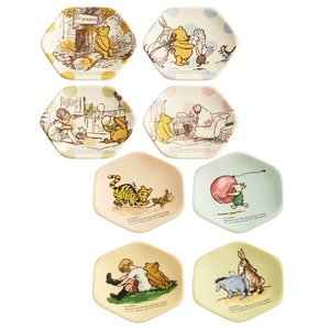  Disney Винни Пух melamin производства Mini plate (4 листов ввод ) 2 вида комплект ( Classic Pooh ) маленькая тарелка бобы тарелка plate . тарелка 