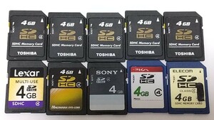 10枚セット SDHCカード 4GB SDカード used ジャンク扱い　 