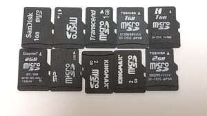 10枚セット microSDカード 2GB5枚、1GB5枚 マイクロSDカード　used ジャンク扱い　 