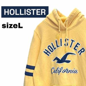 HOLLISTER ホリスター スウェット パーカー スウェットパーカー プルオーバー フーディー ロゴ 古着 イエロー L