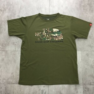 THE NORTH FACE ザ・ノース・フェイス 迷彩柄 半袖Tシャツ メンズ グリーン 緑 XLサイズ ポリエステル100％