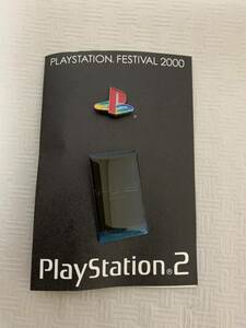 PlayStation FESTIVAL 2000プレイステーション フェスティバル ピンバッジ/PS2本体デザイン&ロゴデザイン/展示会限定/小傷等/紙変色黴等