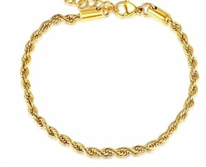 18KGP ツイストチェーン ゴールド 18k 鍍金 ブレスレット bracelet 45