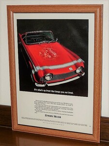 1968年 U.S.A. '60s 洋書雑誌広告 額装品 Triumph TR250 // トライアンフ TR5　 ( A4サイズ ) 