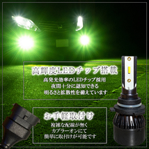 アルファード ヴェルファイア 10系後期 20系前期 LEDフォグランプ グリーン HB4 LED バルブ 緑色 後付け 交換 １年保証_画像2