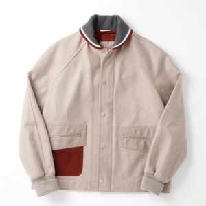 【定価70万】HERMES wool cashmere Varsity Jacket エルメス ウール カシミヤ バーシティジャケット フランス製 54 XL 未使用品 国内未入荷