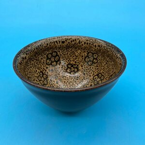 【A9249P007】万代草山 梅花 天目茶碗 茶道具 茶道 茶器 茶碗 京焼 陶器 焼物 和文化 和物 和風 和食器 コレクション インテリア オブジェ