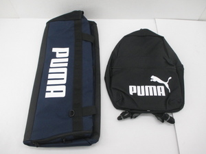 n73606-ty 未使用○2個セット PUMA フェイズバックパック(07548701) 黒 チャレンジャーダッフルバック(07662102) M 紺 [115-240102]