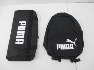 n73660-ty 未使用○2個セット PUMA フェイズバックパック 075487 01 黒 チャレンジャーダッフルバックS 076620 01 黒 [115-240103]