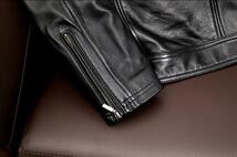 高品質 レザージャケット シングルライダース 革ジャン カウハイド 牛革 バイクレザー 本革 メンズファッション S～5XL_画像9