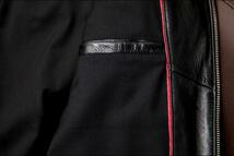 高品質 レザージャケット シングルライダース 革ジャン カウハイド 牛革 バイクレザー 本革 メンズファッション S～5XL_画像7