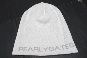 B0180:PEARLY GATES ニット帽 リバーシブル パーリーゲイツ 帽子 キャップ ゴルフキャップ 白 ゴルフウェア:35