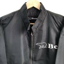 【Bear】ベア ジャケット ジャンパー 黒 ブラック メンズ ジップアップ バックロゴ ストリート 90s 古着 タウンユース トップス/Y1975BB_画像4