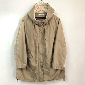 【navy natural】ネイビーナチュラル コート ベージュ ハーフ ジップアップ ライナー フード レディース トップス L/Y1982BB