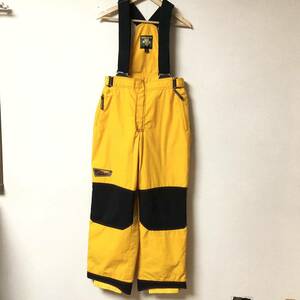 【DESCENTE】デサント スキー ウェア スノボ パンツ スノーボード つなぎ 黄 黒 防寒 中綿 メンズ 冬 サスペンダー ボトムス L/Y2189BB