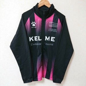 【KELME】ケルメ トラック ジャケット ジャージ ジップアップ トレーニング スポーツ 運動 プリント カジュアル ブラック メンズ M/Y2668CC