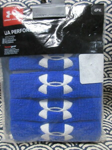  Under Armor UA PERFORMANCE wristband 4PK blue 