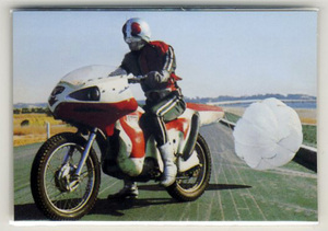 ◆防水対策 厚紙補強 カルビー 仮面ライダーチップスカード（2003 復刻版） 505番 急ブレーキの特訓 トレカ 即決