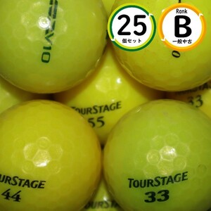 25個 ツアーステージ V10 イエローカラー Bランク ブリヂストン 中古 ロストボール ゴルフボール 送料無料