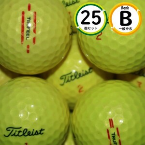 25個 タイトリスト TRUFEEL イエローカラー Bランク 中古 TITLEIST トゥルーフィール ロストボール 送料無料