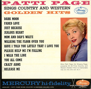 パティ・ペイジ sings country and western golden hits MG20615