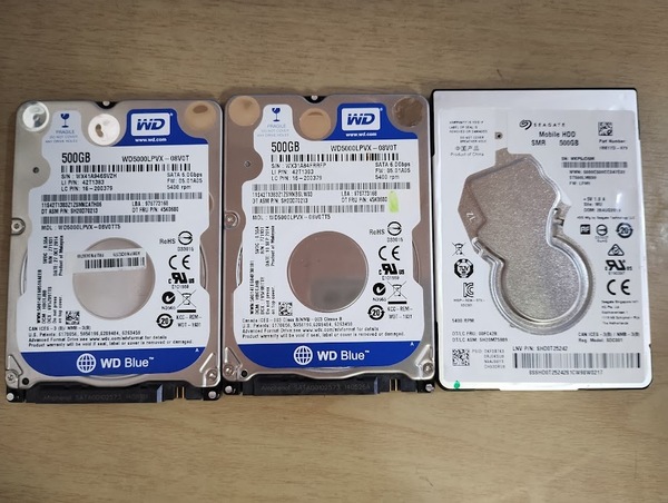 3個 まとめ SATA 2.5インチ 内蔵 ハードディスク 500GB E007