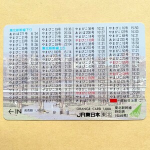 【使用済】 オレンジカード JR東日本 東北新幹線時刻表(仙台発)