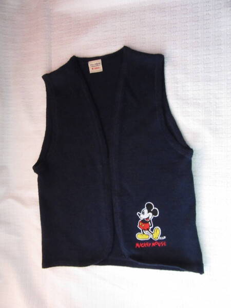 ミッキーマウス刺繍 紺 ネイビー ベスト ボレロタイプ 日本製 110㎝ 卒園式 入園式 入学式 七五三 発表会 ウール
