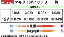 マキタ 18V リチウムイオンバッテリ(リチウムイオン電池パック) BL1860B(A-60464) 6.0Ah_画像4