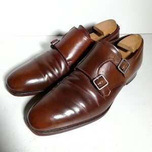 4082 ★クロケット&ジョーンズ Crockett&Jones★ SEYMOUR コードバン ダブルモンクストラップ 6 1/2D 25.0cm 茶 ドレスシューズ 革靴 本革