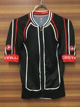 HK100 カステリ CASTELLI 半袖サイクルジャージ ROSSO CORSA 黒赤白 M ※ほつれ_画像1