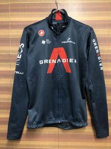 HN111 カステリ CASTELLI 長袖 サイクルジャケット 紺 L 裏起毛 ※擦れ大