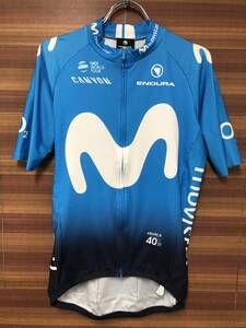 HN234 エンデュラ ENDURA 半袖 サイクルジャージ 水 M movistar チームレプリカ