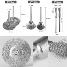 Kimlonton 45個セット ステンレス鋼ワイヤーブラシ 研磨ブラシ ルーター ブラシ ホイールブラシ、カップ型ブラシ、筒型ブ_画像2