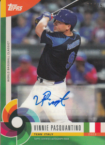 2023 Topps WORLD BASEBALL CLASSIC 'VINNIE PASQUANTINO' イタリア代表 75枚限定 直筆サイン WBC