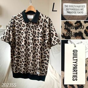 新品 2023SS ワコマリア WACKO MARIA レオパード ニット ジャガード ポロシャツ L 23SS-WMK-KN09 LEOPARD KNIT JACQUARD POLO 送料無料