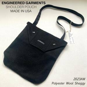 新品正規 2023AW 米国製 ENGINEERED GARMENTS エンジニアドガーメンツ ポリウール シャギー SHOULDER POUCH ショルダー ポーチ バッグ 黒