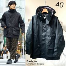 新品正規 BARBOUR バブアー 別注 オーバーサイズ BEDALE ビデイル ジャケット 40 定5.83万 メンズ 黒 ブラック フード付き 2023AW 送料無料_画像1