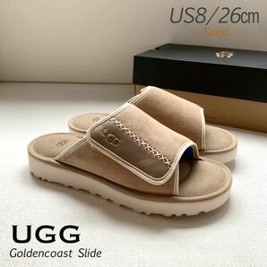 新品 UGG アグ Goldencoast Slideゴールデンコースト スライド サンダル シューズ 26㎝ 定1.76万 メンズ US8 サンドベージュ 送料無料の画像1