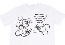 コムデギャルソンシャツ×ディズニーCOMME des GARCONS SHIRT×Disney ミッキープリントTシャツ 白L 【メンズ】_画像2