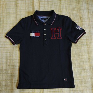 Tommy Hilfiger ポロシャツ Sサイズ 半袖 中古現状品 送料400円 ネイビー トミーヒルフィガー 半袖シャツ レディース 