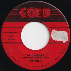 Crests 16 Candles / Beside You Coed US CO-506 205283 R&B R&R レコード 7インチ 45