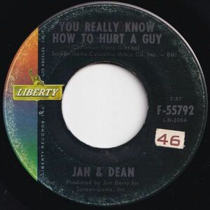 Jan & Dean You Really Know How To Hurt A Guy / It's As Easy As 1, 2, 3 Liberty US F-55792 205296 ロック ポップ レコード 7インチ 45