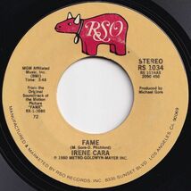 Irene Cara Fame / Never Alone RSO US RS 1034 205310 SOUL DISCO ソウル ディスコ レコード 7インチ 45_画像1