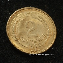 ★1969年未使用★チリ2センチーモ硬貨x1枚 アンデスコンドル_画像2