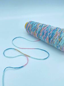 グラデーションの毛糸30g ブラウンブルー【検索】毛糸 日本製 ラッピング ハンドメイド 手芸 引き揃え 手織り 手編み さをり織